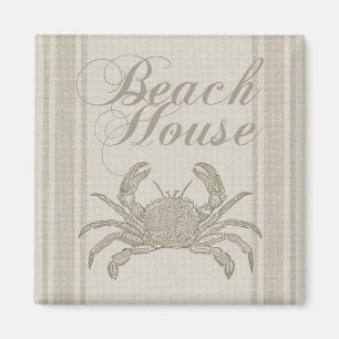 Aimant Maison de plage crabe rivage côtier vintage
