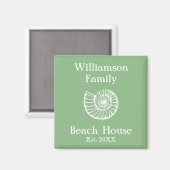 Aimant Maison de plage personnalisée (Recto/Verso)