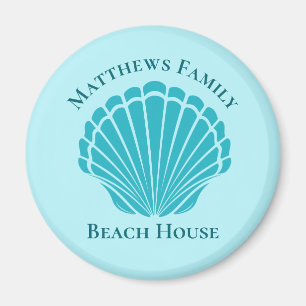 Aimant Maison de plage personnalisée Aqua Seashell Maiso