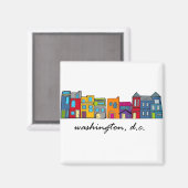 Aimant Maison de rangée Washington DC (Recto/Verso)