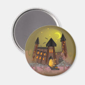 Aimant Maison de sorcière éffrayante Halloween et château (Recto/Verso)