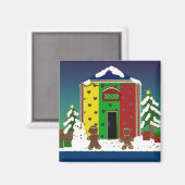 Aimant Maison de vacances d'hiver (Recto/Verso)