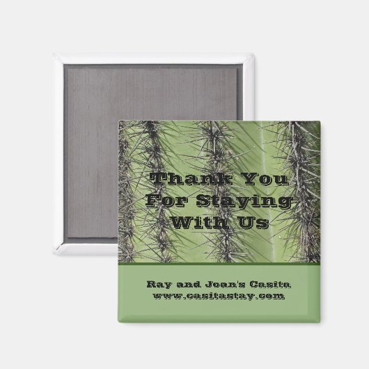 Aimant Maison de vacances Sud-Ouest Guest Cactus Merci (Recto/Verso)