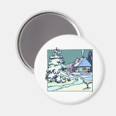 Aimant Maison d'hiver (Recto/Verso)