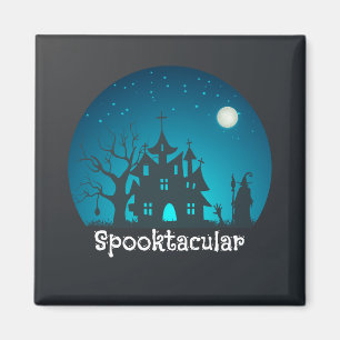 Aimant Maison hantée bleue et noire Spooktacular