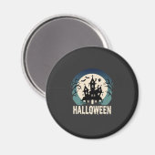 Aimant Maison Hantée de la Lune Vector Halloween (Recto/Verso)