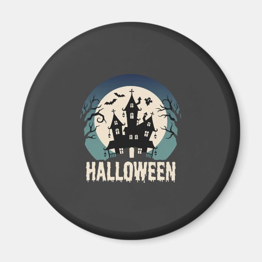Aimant Maison Hantée de la Lune Vector Halloween (Devant)