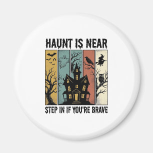 Aimant Maison Hantée Halloween Gravure Vintage Épouvantab
