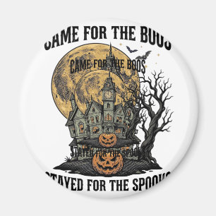 Aimant Maison Hantée Halloween Gravure Vintage T Spooky