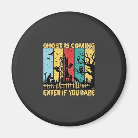 Aimant Maison Hantée Halloween Sorcière Chouette Arrivée (Devant)
