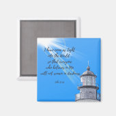 Aimant Maison légère avec John 12:46 (Recto/Verso)