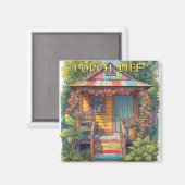Aimant Maison minuscule de la vie de véranda (Recto/Verso)