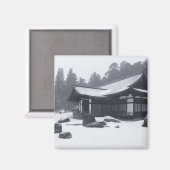 Aimant Maison orientale à Woods recouverte de neige (Recto/Verso)