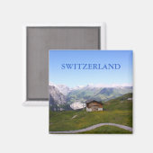Aimant Maison suisse et alpes (Recto/Verso)