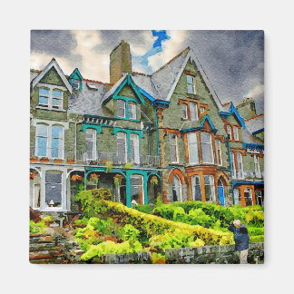 Aimant Maison victorienne à Keswick peinte en aquarelle