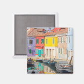 Aimant Maisons de couleurs à Venise île Burano Italie (Recto/Verso)