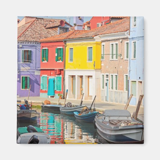 Aimant Maisons de couleurs à Venise île Burano Italie (Devant)