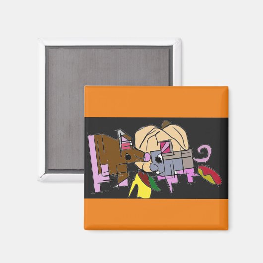 Aimant Maisons et citrouille (Recto/Verso)