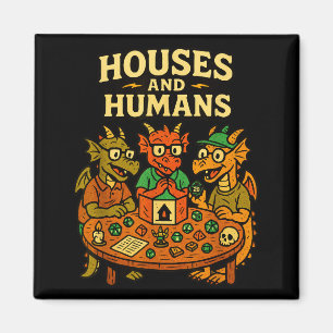 Aimant Maisons Et Humains Drôle De Rpg Geek Nerd Joueurs 