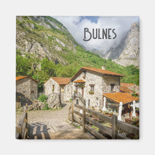Aimant Maisons traditionnelles en pierre à Bulnes, Asturi