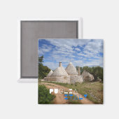 Aimant Maisons Trulli dans les Pouilles/Pouilles (Recto/Verso)