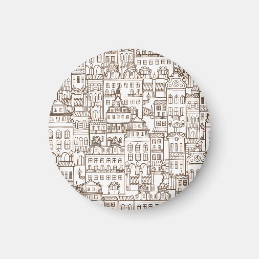 Aimant Maisons vintages : Architectural Seamless Motif. (Devant)