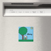 Aimant Maisy Lit Son Livre De Bibliothèque En Dehors (In Situ (Lave-vaisselle))