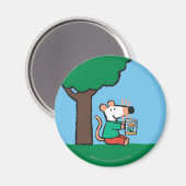 Aimant Maisy Lit Son Livre De Bibliothèque En Dehors (Recto/Verso)