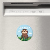 Aimant "Maître Zen" kawaii Sloth (In Situ (Lave-vaisselle))