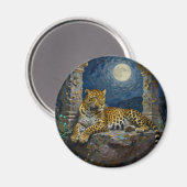 Aimant Majestic Leopard on Cliff Ledge (Recto/Verso)