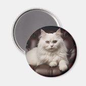 Aimant Majestic white cat (Recto/Verso)