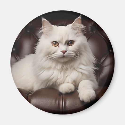Aimant Majestic white cat (Devant)