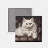 Aimant Majestic white cat (Recto/Verso)