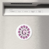 Aimant Majuscule G monogramme floral (In Situ (Lave-vaisselle))