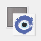 Aimant Mal Oeil Artiste Bleu Grec (Recto/Verso)