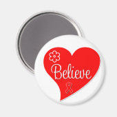 Aimant Maladie cardiaque Croyez le coeur rouge (Recto/Verso)
