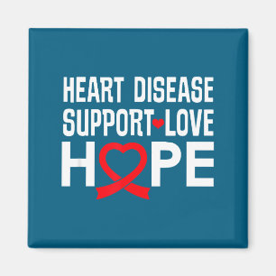 Aimant Maladie Cardiaque Soutien Amour Espoir Ruban Rouge