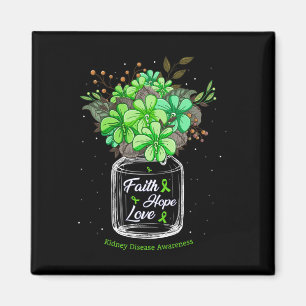 Aimant Maladie du rein Faith Love Hope Flower Jar Laurene