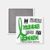 Aimant Maladie rénale Je Porte Du Vert Pour Mon Ami 37 (Recto/Verso)
