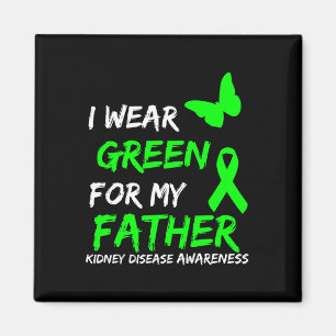 Aimant Maladie rénale Je Porte Vert Pour Mon Père Ruban 1