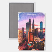Aimant Malaisie Kuala Lumpur Skyline (Recto/Verso)