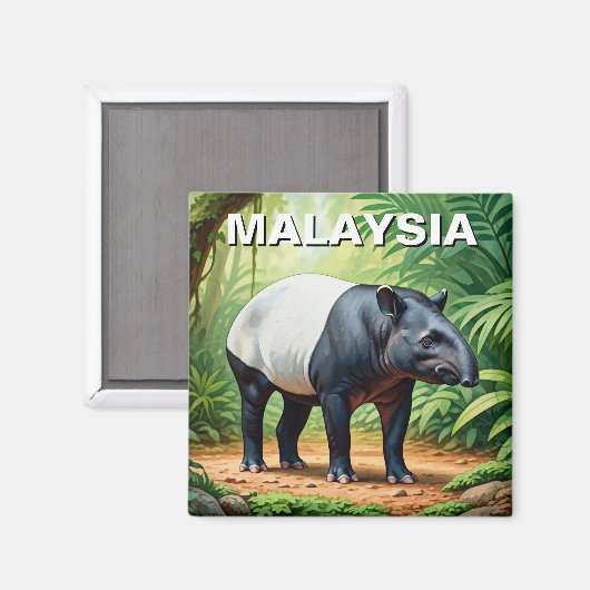Aimant Malaisie Malayan Tapir (Recto/Verso)