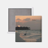 Aimant Maldives au coucher du soleil (Recto/Verso)