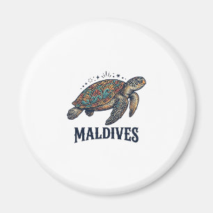 Aimant Maldives Vintage Tortue de Mer Voyage Chemise Desi