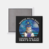 Aimant Malgré Toute Ma Rage Drôle Mage Chat (Recto/Verso)