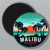 Aimant Malibu California Retro Sunset Tropical Souvenirs