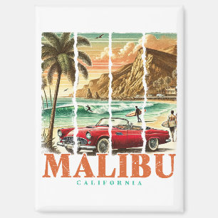 Aimant Malibu Californie - Voiture de sport Vue Pittoresq