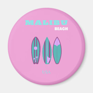 Aimant Malibu, Malibu Beach, Californie, Preppy, rose