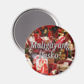 Aimant Maligayang Pasko ! Joyeux Noël à Tagalog wf (Recto/Verso)