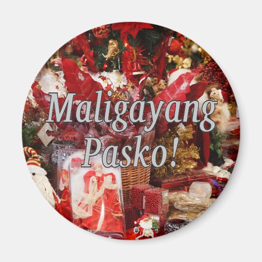 Aimant Maligayang Pasko ! Joyeux Noël à Tagalog wf (Devant)